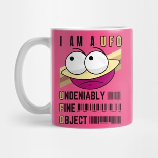 I Am A UFO Undeniably Fine Object Sad UFO Funny Face Cartoon Emoji Funny Saying Mug